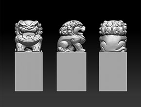 壽山石獅子印章玉雕模型精雕圖_全自動印章雕刻