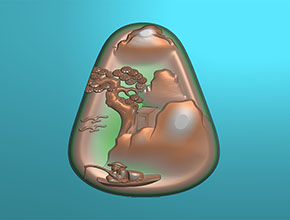 仿古山水電腦玉石精雕圖_玉石雕刻機廠家