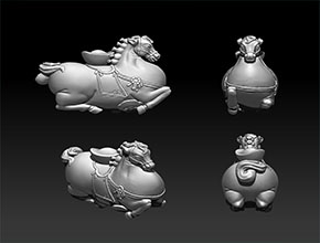 馬上有財擺件玉石電腦模型圖_玉石雕刻機廠家