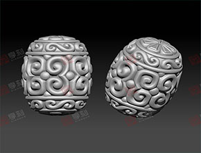 回紋珠桶珠電腦模型精雕圖_玉石雕刻機廠家