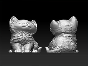 小花貓擺件STL模型精雕圖_玉石工藝品雕刻機廠家