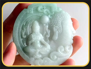 翡翠觀(guān)音牌子機(jī)雕案例_享刻K20玉石雕刻機(jī)