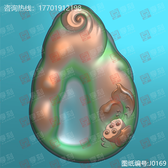 禪意翡翠玉雕精雕模型圖