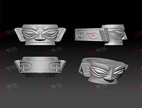 三星堆戒指精雕模型圖_全自動翡翠雕刻機廠家