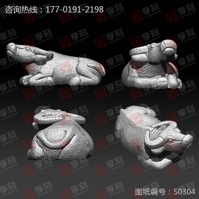 牛氣沖天擺件精雕STL模型圖