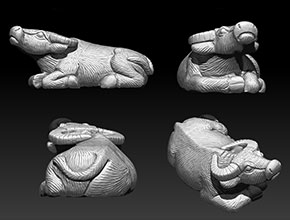 牛氣沖天擺件精雕STL模型圖_工藝品雕刻機廠家