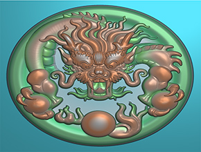 霸氣龍牌翡翠電腦雕刻精雕圖_玉石電腦雕刻機廠