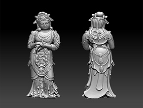 觀音菩薩佛像立體雕刻電腦模型圖精雕圖_立體玉