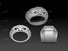 仿古題材玉石戒指玉雕圖紙_玉石雕刻機廠家