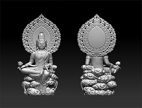 精美觀音佛像擺件精雕stl模型圖_數控五軸玉石雕