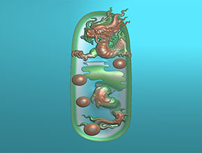 長型龍牌吊墜玉雕電腦雕刻圖_數控玉石雕刻機廠