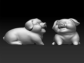 胖嘟嘟小肥豬模型雕刻圖STL模型_工藝品雕刻機廠