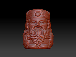 福祿壽之祿星人物擺件玉雕圖紙_立體人物雕刻機