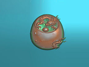 龍戲珠玉石瑪瑙精雕圖紙_電腦玉石雕刻機廠家