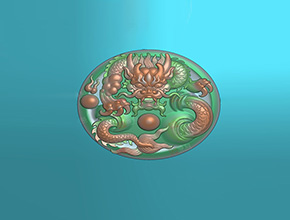 圓形龍牌翡翠玉石雕刻圖紙_電腦玉石雕刻機廠家