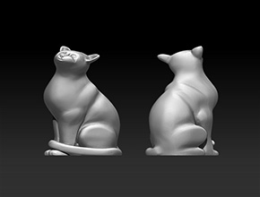 琉璃貓擺件雕刻模型圖紙_電腦工藝品雕刻機廠家