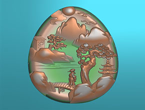 山水玉石玉雕電腦模型圖紙_電腦玉石雕刻機廠家