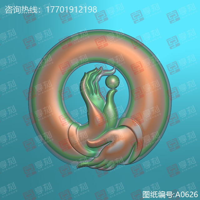 佛手吊墜扣玉石精雕圖紙