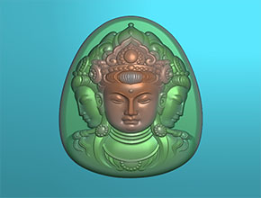 三面觀音吊墜玉石水晶精雕圖_電腦玉石雕刻機廠