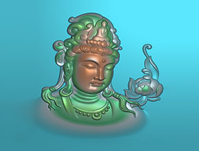 蓮花觀音玉石雕刻機圖紙_數控玉石雕刻機廠家