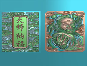 鐘馗捉鬼玉雕圖紙_數控玉石雕刻機廠家