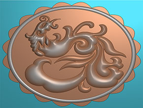 鳳凰月餅圖案精雕圖紙下載_數控玉石雕刻機廠家