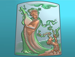 四大美人王昭君玉石精雕圖紙下載_電腦玉石雕刻