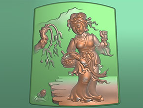 四大美人貂蟬玉石精雕圖紙下載_電腦玉石雕刻機