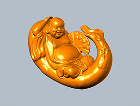 笑佛立體擺件五軸精雕模型圖_五軸玉石雕刻機廠