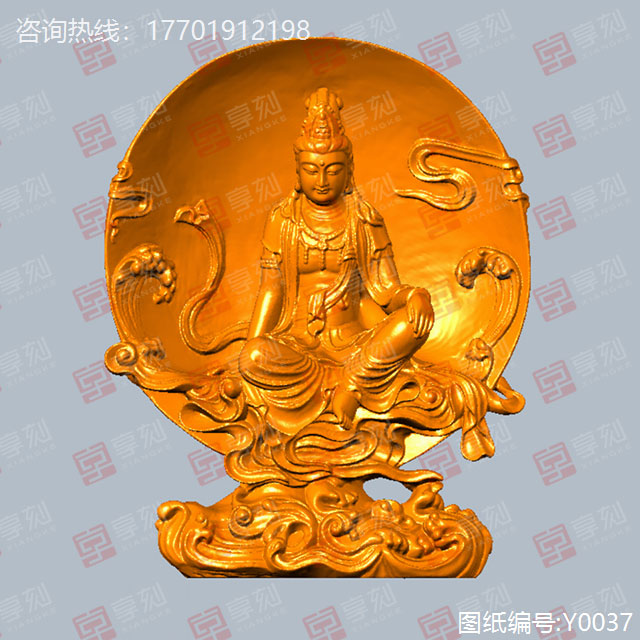 精美觀音擺件立體藝術擺件雕刻圖紙