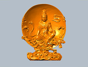 精美觀音擺件立體藝術擺件雕刻圖紙_五軸玉石雕