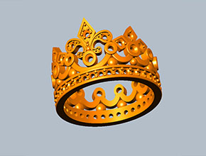 蠟模皇冠戒指模型STL雕刻圖紙_電腦玉石雕刻機廠