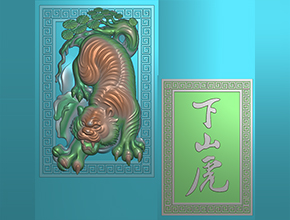 老虎花件玉石精雕圖紙_電腦數控玉石雕刻機廠家
