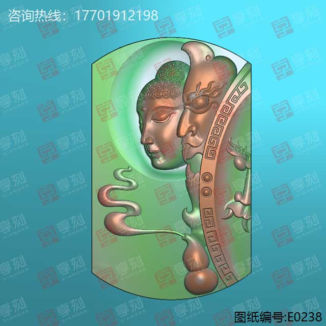 善于惡佛牌玉雕圖紙