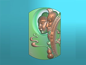 善與惡佛牌玉雕圖紙_電腦數控玉石雕刻機廠家