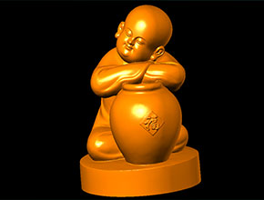 小和尚玉石擺件精雕圖紙_電腦數控玉石雕刻機廠