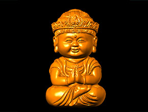 Q版觀音擺件雕刻模型精雕圖_電腦數控玉石雕刻機