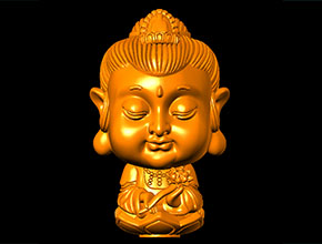 Q版立體觀音小擺件雕刻模型圖_電腦數控玉石雕刻