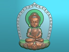 萌版八大守護神大日如來玉雕圖紙_電腦數控玉石