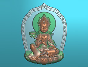 萌版八大守護神大勢至菩薩玉雕圖紙_電腦數控玉