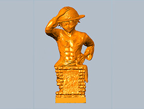 海賊王路飛人物擺件雕刻模型圖_電腦數控玉石雕