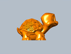 Q版金錢龜擺件立體雕刻圖紙_電腦數控玉石雕刻機