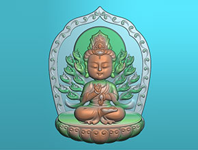 萌版八大守護神千手觀音_電腦數控玉石雕刻機廠