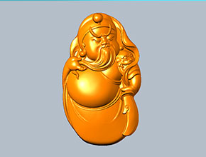 Q版關羽吊墜玉石雕刻模型圖_電腦數控玉石雕刻機