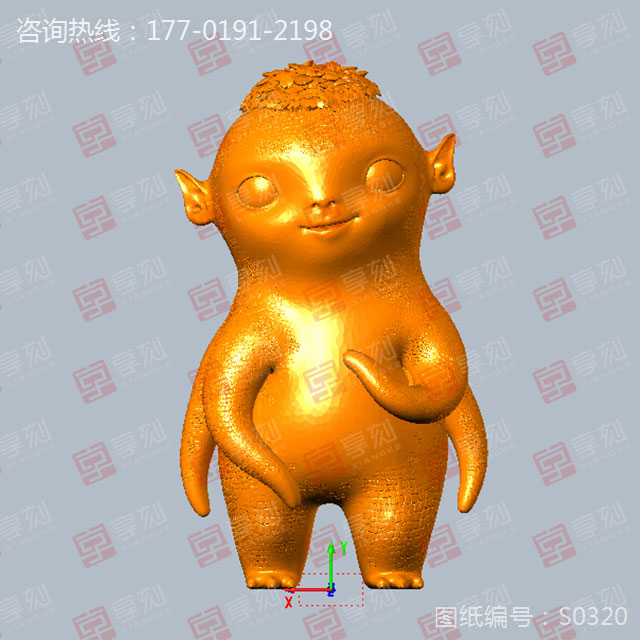 胡巴擺件立體雕刻模型圖