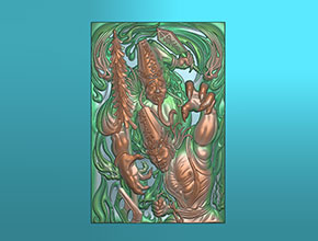 黑白無常46牌玉石雕刻圖紙_電腦數控玉石雕刻機