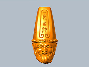 白無常吊墜圓雕模型圖_電腦數控玉石雕刻機廠家