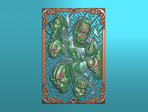 鐘馗捉鬼玉石雕刻圖紙_電腦數控玉石雕刻機廠家