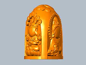 西方三圣立體吊墜玉雕圖紙_電腦數控玉石雕刻機