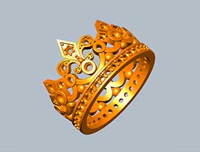 皇冠戒指蠟模模型雕刻圖_電腦數控玉石雕刻機廠